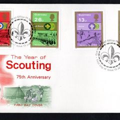 1982 Guernsey 75th Anniversary of Boy Scout Movement Commemorative Stamps Embossed First Day Cover (FDC)