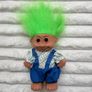 Vintage Green Hair Troll In Shirt Blue Dungarees Used Please look at the pictures Image 2