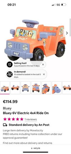 Bluey electric car (used once)