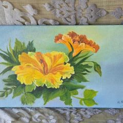 Original floral oil painting by M. Murray