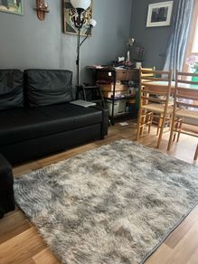 rug new grey puff