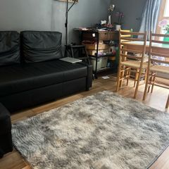 rug new grey puff