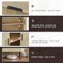 Buffet Storage Cabinet for Living Room, Kitchen Cupboard with Tambour Sliding Door Image 4