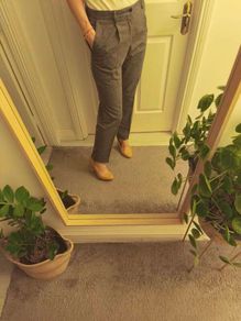 Grey Wool Blend Tailored Trousers Zara Size 12