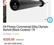 Hit 600kg Rated Pro 7 Foot 20kg Olympic Barbell!!