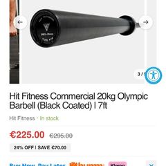 Hit 600kg Rated Pro 7 Foot 20kg Olympic Barbell!!