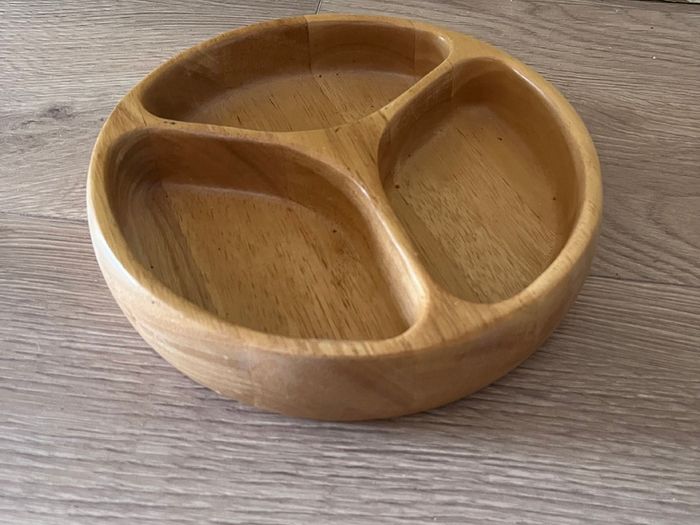 3 Section Wooden Serving Dish