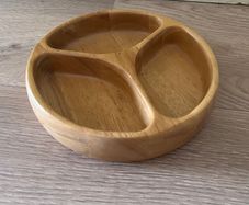 3 Section Wooden Serving Dish