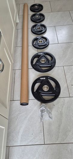 brand new olympic tri grip weight lifting set A
