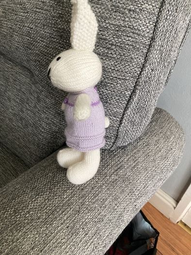 Hand knit rabbit