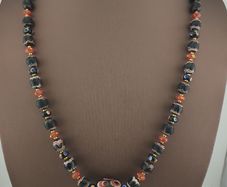Vintage Venetian Style Mix Eyes & Trade Glass Beads Necklace