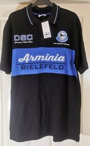 Arminia Bielefeld Jersey Black Blue DSC German Football Polo Shirt New w Tags