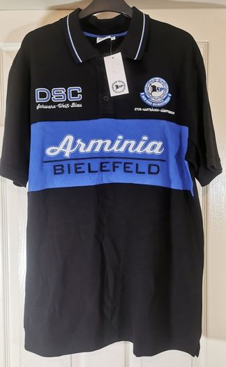 Arminia Bielefeld Jersey Black Blue DSC German Football Polo Shirt New w Tags