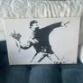 Banksy flower bomb canvas Image 2