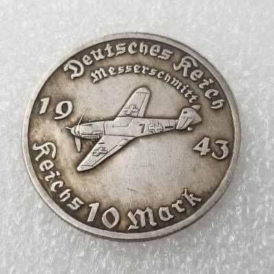 Ww2 Mark German Coin  Hitler Luftwaffe Swastika Nazi Warplane  Reichsmark