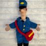 Postman Pat approx. 22 cm. Plush Plastic head Is too loose with glasses and red bag Used Please see photos Image 2