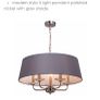 Stylo 5 light pendant polished nickel with grey shade Image 2