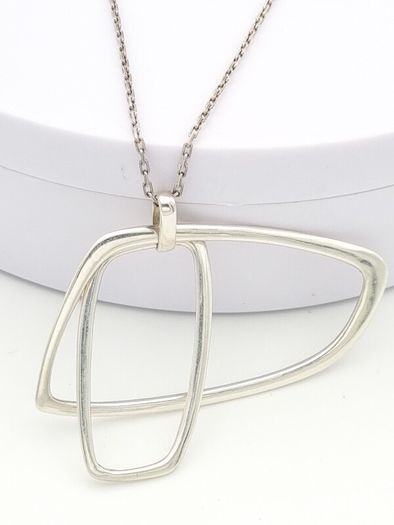 Geometric 925 Silver Pendant On Sterling Italian Chain