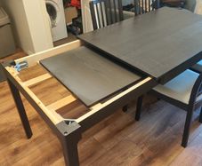 IKEA ekedalen Extendable Dining Table (Black-Brown) & 4 Padded Chairs