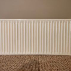 100 x 45 cm single radiator with values.