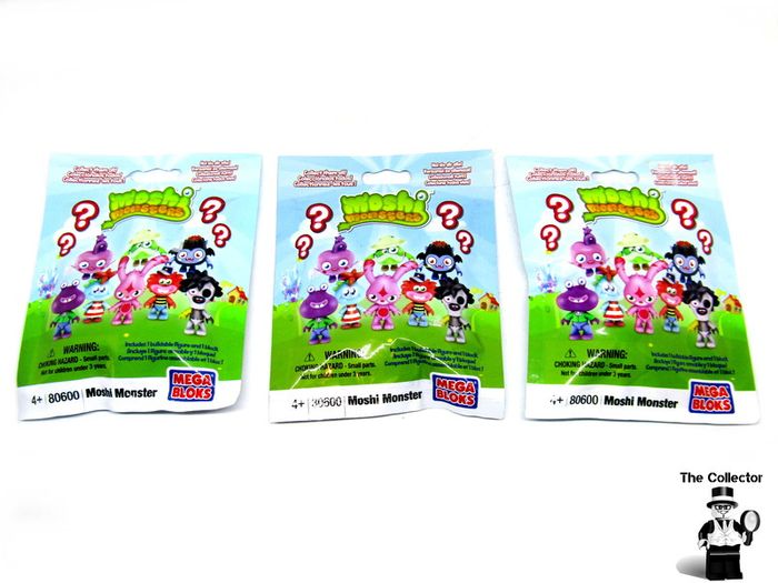 LOT OF 3 Mega Bloks Moshi Monsters 80600 Series 1 Minifigure Mystery Pack LOT OF 3 Also Compatible With Lego And Other Brands