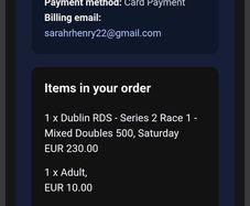 Tryka Dublin doubles 500 Oct 31st