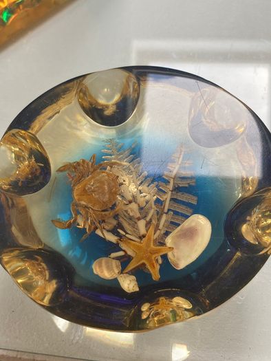 Lucite sea scape ornament
