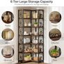 7 Tier L Shaped Corner Bookcase Freestanding Rustic Brown & Black Image 3