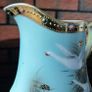 Nippon Vintage Flying Geese Jewel Moriage Aqua Creamer/Milk Jug Image 6