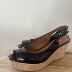 Coach Ferry Patent Wedge Sandal