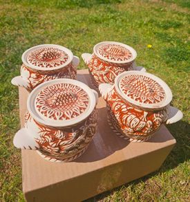 Oven clay pots with lids bakeware