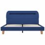Bed Frame with LED Blue Fabric 135x190 cm Image 4