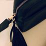 Uterque Black Leather Crossbody Bag Tassel Detail Excellent Condition Image 3