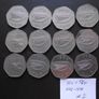 12 Irish coins@50 Pence (1978-1998) Image 7