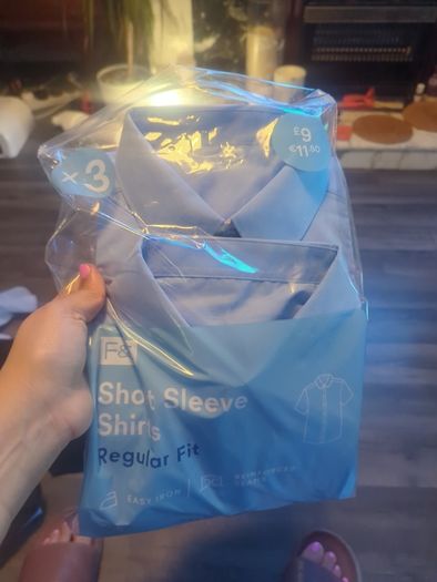 blue short sleeve shirt unused
