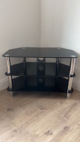 Black Glass Tv Stand