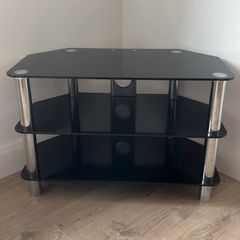 Black Glass Tv Stand