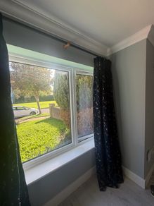 Custom made full length curtains and curtain pole .