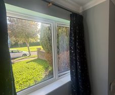 Custom made full length curtains and curtain pole .