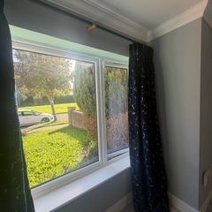 Custom made full length curtains and curtain pole .