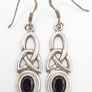 Vintage Sterling Silver And Garnet Earrings Image 2