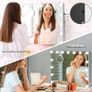 Hollywood Vanity Mirror with Lights, 58x45cm Large Lighted Makeup Mirror with 15 Dimmable Bulbs, 3 Color Modes, Touch Screen Control, Adapter Plug Image 4