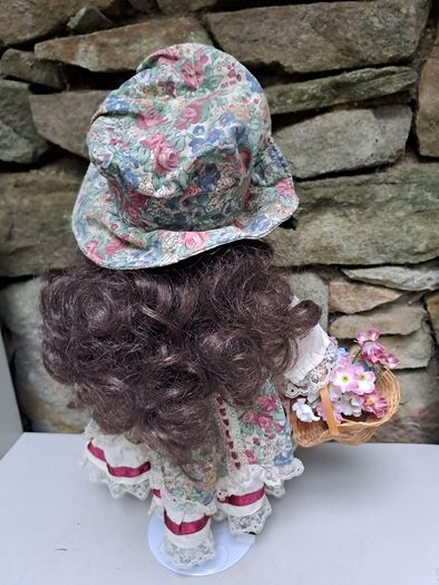 Leonardo Porcelain Doll Charlotte Vintage Floral Dress