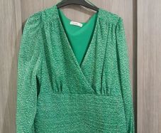 Green long sleeve occasion top size 18 dunnes stores/gallery