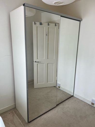 IKEA ELGA Wardrobe with glass sliding doors