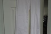 Ladies White Cotton Bootleg Trousers for Sale