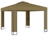 Gazebo with Double Roof 3x3x2.7 m Taupe 180 g/sq. meter