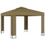 Gazebo with Double Roof and String Lights 3x3x2.7 m Taupe 180 g/sq.m Image 2