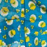 Vintage 60s blue floral retro dress with yellow collar and pockets size small Image 9
