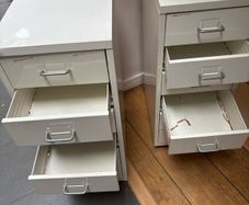 6 white metal drawers from IKEA x 2